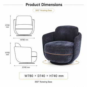 Light Luxury Tufted Velvet 360&deg; Swivel Armchair, Comfort <strong>Rotatable</strong> Single Sofa <strong>Chair</strong> for Hotel, Office and Apartment - Product Image 3