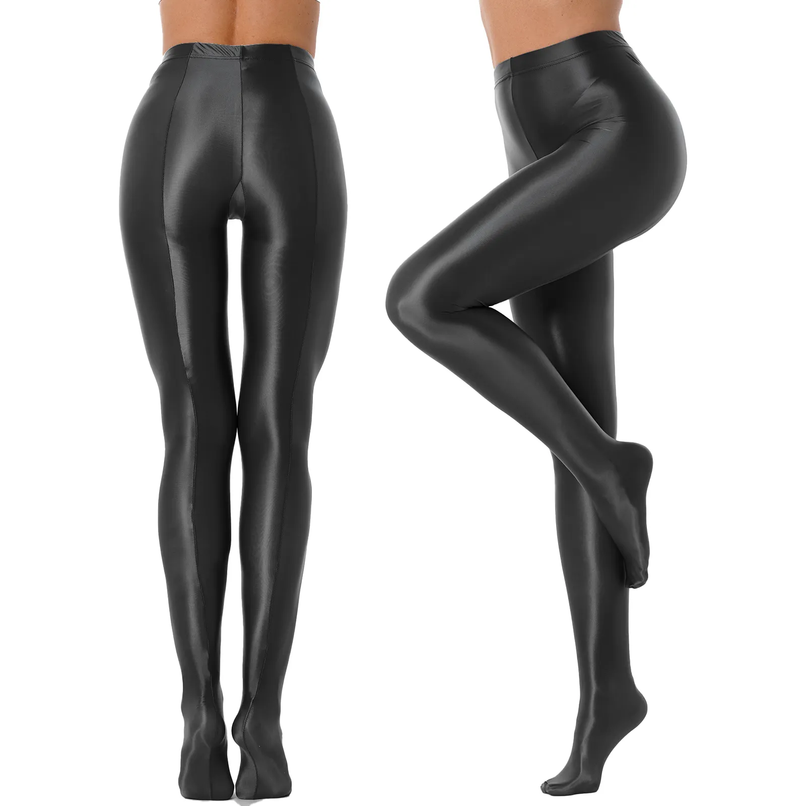 Women Shiny Pantyhose Glossy Transparent Ultra Sheer Pantyhose Ballet Yoga Leggings Stocking Tights