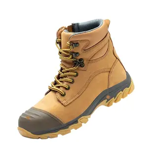 Hot selling men's safety boot steel toec genuine leather upper waterproof safety boot