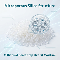 Arena para Gatos de Gel de Sílice Biodegradable y Ecológica, Se Puede Descargar por el Inodoro, Cambio en 7 Días, Sin Recogida Diaria, Poderosa Absorción, Mezcla Azul Cristal