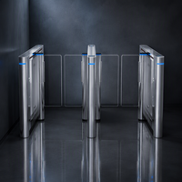 Barrière pivotante de contrôle d'accès RFID, code QR, empreinte digitale, tourniquet vertical électronique, moteur sans balais, acier inoxydable, IP66