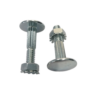 Carriage <b>Bolt</b> With Serrated <b>Flange</b> Nut Round Head Square Neck Carbon Steel Zinc Plated Grade 4.8 Fastener For Wood Furniture - Product Image 4