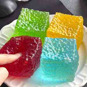 Fresh 5cm Honeycomb Maltose Ice Cube TPR <b>Squishy</b> Toy Stress Relief Gift for Kids Adults with a Bright Cheerful Ambiance Gifts - Product Image 1