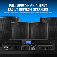 Amplificateur de puissance numérique GK2300 1300 Watts, classe D, 2 canaux, montage en rack 1U, amplificateur PA avec écran pour enceintes de scène DJ
