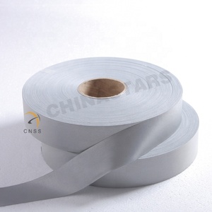 Vi 20471 lớp 2 màu xám Polyester vải phản quang vải băng Dải cắt khâu trên hi-vis Hàng may mặc vật liệu phản quang cho quần áo - Product Image 5