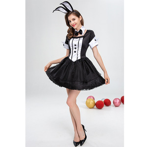 Black Fancy <b>Bunny</b> <b>Costume</b> <b>Women's</b> Cosplay Dress with Skirt Necklace Headpiece for Party Stage Performance Cross-Border Source - Product Image 2