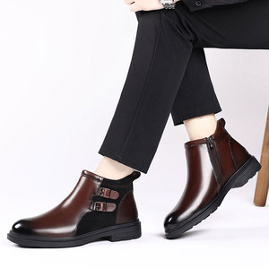 Automne et hiver Offre Spéciale hommes classique mode confortable haut bottes en cuir <span class=keywords><strong>bottines</strong></span> chaussures habillées formelles - Product Image 5