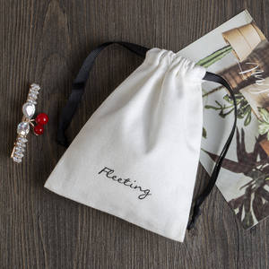 Sac à bijoux en coton multi-tailles pour colliers et boucles d'oreilles, emballage de bijoux de mode avec logo personnalisé - Product Image 6