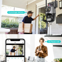 Caméra de sécurité WiFi étanche, caméra sans fil à double objectif 2,4 GHz, design anti-pluie pour garage et jardin
