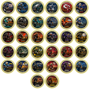 32-delige American Football Champions vergulde muntenset NFL team stijl verzamelmedaille sport souvenir cadeau voor fans - Product Image 1