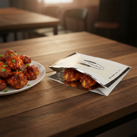 Sac en kraft à soufflets doublé de papier aluminium écologique pour l'emballage alimentaire : pizza, sushi, hot-dog, viande grillée, frites, poulet, wraps