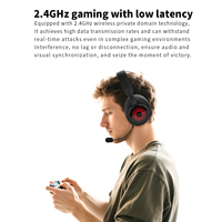 Auriculares Inalámbricos para Juegos 2.4G Mejorados, BT 5.4, Baja Latencia, Multicompatibles con TV/PC/PS4/Móvil, con Micrófono