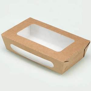 Cajas <span class=keywords><strong>de</strong></span> Papel Kraft Transparentes Personalizadas para Llevar Comida, Ensaladas <span class=keywords><strong>de</strong></span> Verduras y Almuerzos - Product Image 4