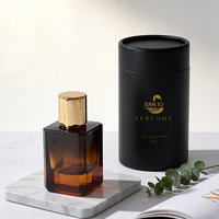 Flacons de parfum en verre de haute qualité, recyclables, avec logo personnalisé, 100 ml, brun, bleu, rouge, impression sérigraphique, avec boîte cadeau et sac