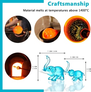 Handmade Blown High Murano Wild <b>Elephant</b> Glass Dome Animal Design Customizable Color Tiny Glass World Christmas Home Model - Product Image 4