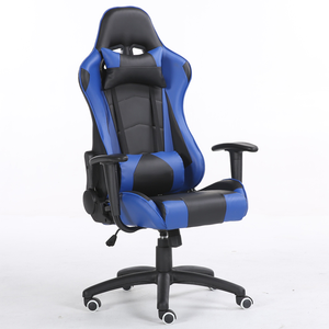 <span class=keywords><strong>Chaise</strong></span> de bureau inclinable 2D fonctionnelle à roulettes en cuir bleu, idéale pour le gaming, avec logo personnalisé, vente en gros à prix abordable - Product Image 3
