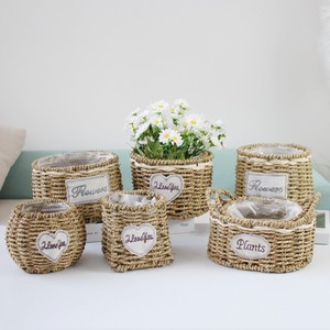 Fournitures de rangement pour la décoration intérieure panier de plantes tissé naturel jardinière suspendue en rotin fait à la main pour plantes d'intérieur - Product Image 1