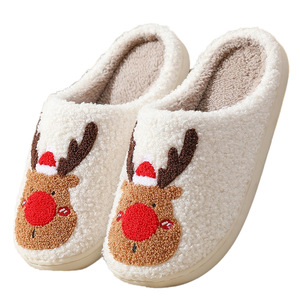 Chaussons d'hiver douillets et chauds pour hommes et femmes, en peluche, antidérapants, avec semelle extérieure en TPR, différents styles, semelle intérieure douce - Product Image 1