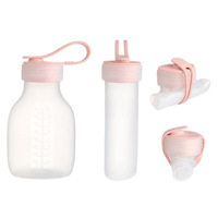 Bouteille d'eau pliable en silicone avec double couvercle, anti-fuite, sans BPA, avec échelle graduée pour les voyages, la salle de sport, le camping en plein air