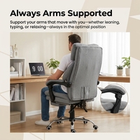 Chaise de bureau ergonomique réglable en hauteur, confortable, en tissu, pour le bureau à domicile