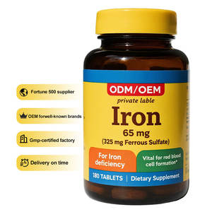 OEM/ODM pabrik grosir tablet besi berkualitas tinggi Label pribadi dapat disesuaikan tablet besi Vegetarian 65mg - Product Image 1