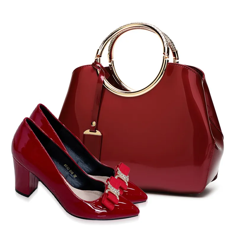 EG879 Luxury sexy ladies heels handbags matching shoes and bags set for women