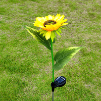 Décoration de jardin solaire IP65 en forme de tournesol, étanche, en métal, 70 cm, pour Noël, idéale pour la maison - Vente chaude