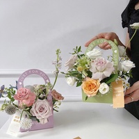 Boîtes à fleurs artisanales en carton recyclable, simples et creuses, avec vernis et pelliculage mat, personnalisables