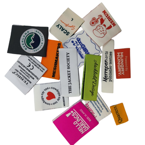 Custom <strong>Brand</strong> Logo Polo Back Heat Press Back Polyester Woven Hat Label Materials <strong>Fake</strong> Designer Mesin Label Woven - Product Image 5