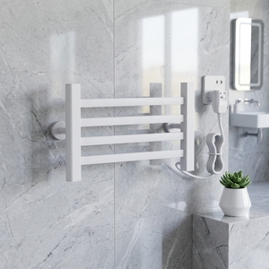 <span class=keywords><strong>Mini</strong></span> chauffe-serviettes électrique noir avec rail, support en aluminium, accessoire de salle de bain pour usage domestique, porte-serviettes chauffant pour serviettes humides - Product Image 6