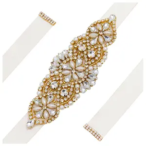 Fashion Shiny Crystal Bridal Belt Wedding Accessories Rhinestone Trim Wedding Belt And Sash