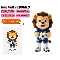 Jouets en peluche personnalisés, lion, mascotte sportive, poupée en peluche pour tournoi de football, OEM ODM, mascotte de marque, animal en peluche
