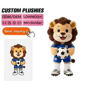 Jouets en peluche personnalisés, lion, mascotte sportive, poupée en peluche pour tournoi de football, OEM ODM, mascotte de marque, animal en peluche - Product Image 4