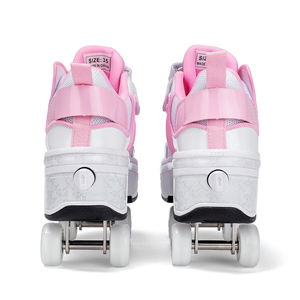 Chaussures respirantes grandes chaussures de marche à quatre roues Sports de plein air unisexe adultes patin à roulettes avec maille et cuir en Stock - Product Image 5