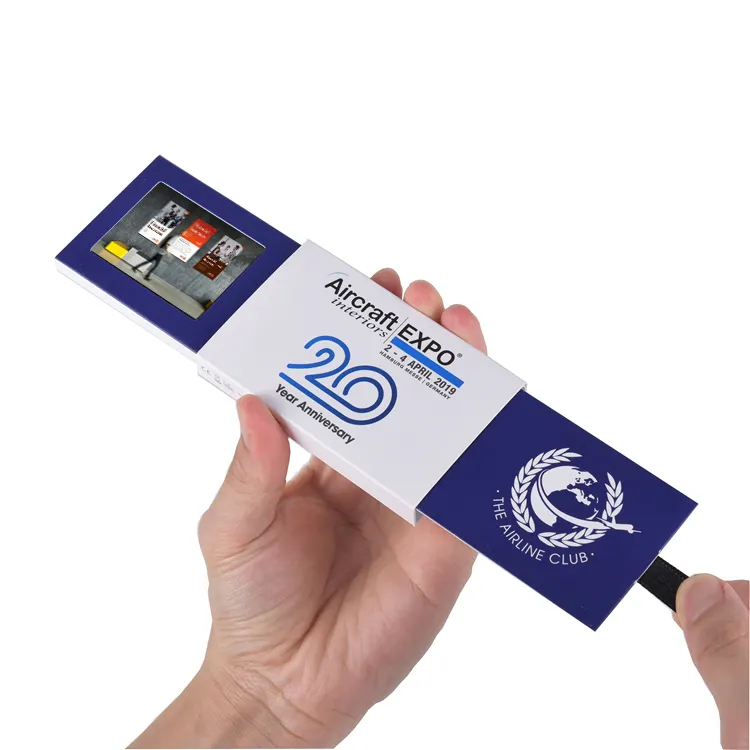 Пользовательский дизайн печать слайд 2,4 "Мини ЖК-экран цифровое видео визитная карточка