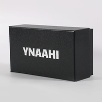 Boîte d'emballage rigide pour parfum avec couvercle magnétique, logo personnalisé, recyclable, noire, pour vin et bonbons
