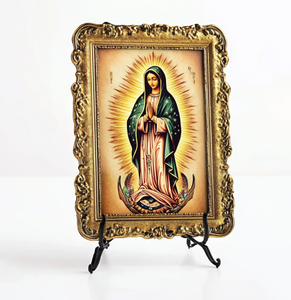 古典的な宗教工芸品の鏡、聖母マリアのカトリックの聖像、長方形の装飾品 - Product Image 4