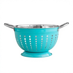 Ensemble de passoire en acier inoxydable Panier à deux oreilles Passoire en maille percée Couleur Passoire à fruits classique - Product Image 3