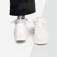 Chaussures décontractées tendance pour femmes à plateforme colorée, semelle épaisse, lacets, pour la marche quotidienne