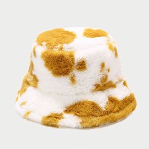 Wholesale New Hot Sale Dairy Cow Fur <b>Hats</b> Warm Soft Outdoor Fisherman Cap Winter Leopard Print Plush Furry Bucket <b>Hat</b> - Product Image 3