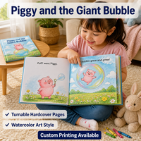 Libro de Cuentos Infantil Personalizado con Ilustraciones en Acuarela, Tapa Dura, para Leer antes de Dormir, Libro de Imágenes para la Educación Temprana
