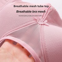 Soutien-gorge sans fil anti-transparence, fin, uni, dos-nu, push-up, avec contrôle latéral, minimisant la poitrine, pour femmes, grandes tailles, en stock