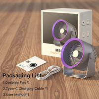 Ventilateur de bureau portable pliable en plastique alimenté par batterie 5V avec lumière LED nocturne pour voiture et usage domestique, autonomie de 6 à 8 heures