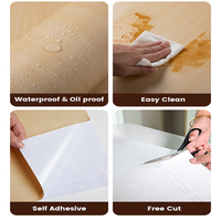 Peel & Stick Pvc Noir Blanc Sticker Mural Adhésif Étanche Bois Texture Papier Peint Conception pour Plancher Maison Décoration
