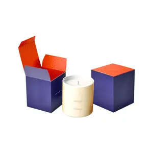 크리 에이 티브 디자인 CMYK 인쇄 자동 버클 하단 종이 촛불 상자 접이식 평면 주문 수락