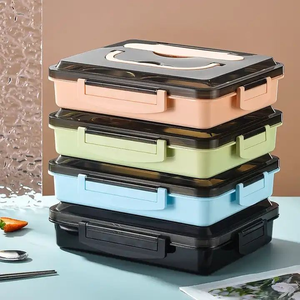 Portable 304 Stainless Steel Lunch <b>Box</b> with Anti-Odor Seal BPA-Free <b>Container</b> for Students and Office Use - Product Image 2