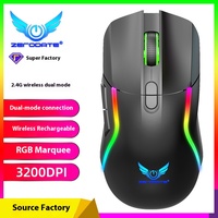 Souris de jeu lumineuse RVB sans fil 2.4G double mode filaire droitier 1200 DPI programmable conception ergonomique ordinateur USB