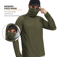 Camiseta de Pesca UV de Alto Rendimiento con Capucha y Protección Facial, Elástica en 4 Direcciones, 88/12, para Hombres, Pesca, Senderismo, Correr, Trabajo al Aire Libre, OEM/ODM