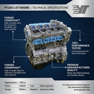 Motor Remanufacturado PT204 Compatible con JLR Ingenium <span class=keywords><strong>2.0</strong></span> Turbo Gasolina LR115291 LR143169 Cadena de Distribución Reforzada 100% Probado Yitu YT - Product Image 1