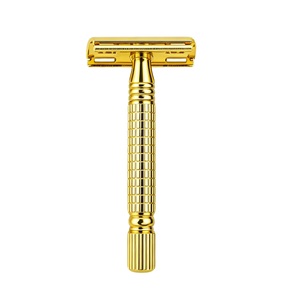 Classical Stainless Steel Safety <b>razor</b> Brass Reusable Long Handle Double Edge Shaving Safety <b>Razor</b> for Men Free Samples - Product Image 1